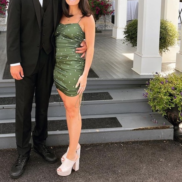 For Love and Lemons Green Polka dot dress - Picture 4 of 4